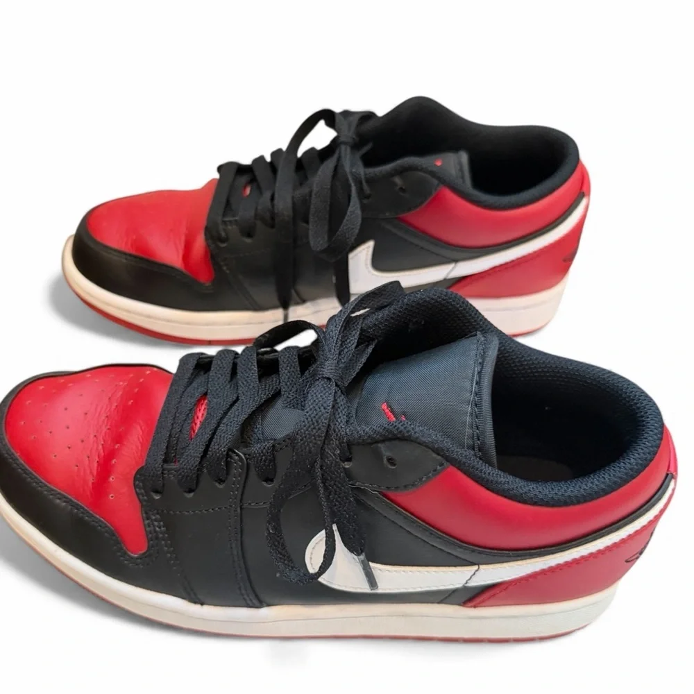 Air Jordan 1 Low Alternate Bred Toe Black White Red 553558-066‎ Mens Size 7